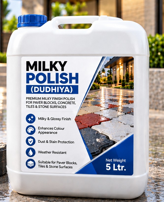 Milky Polish — water-based colour polish for paver blocks