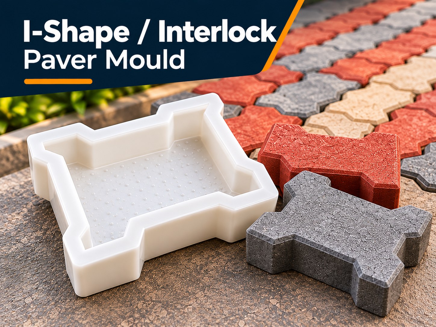 I-Shape interlock paver mould with finished pavers