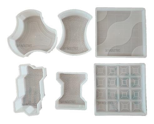 White PVC paver block moulds